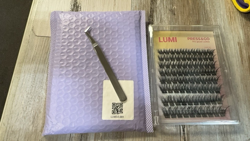 （2 PCS) Press-On Cluster Lashes No Glue Needed Underlash Reusable Lash Set