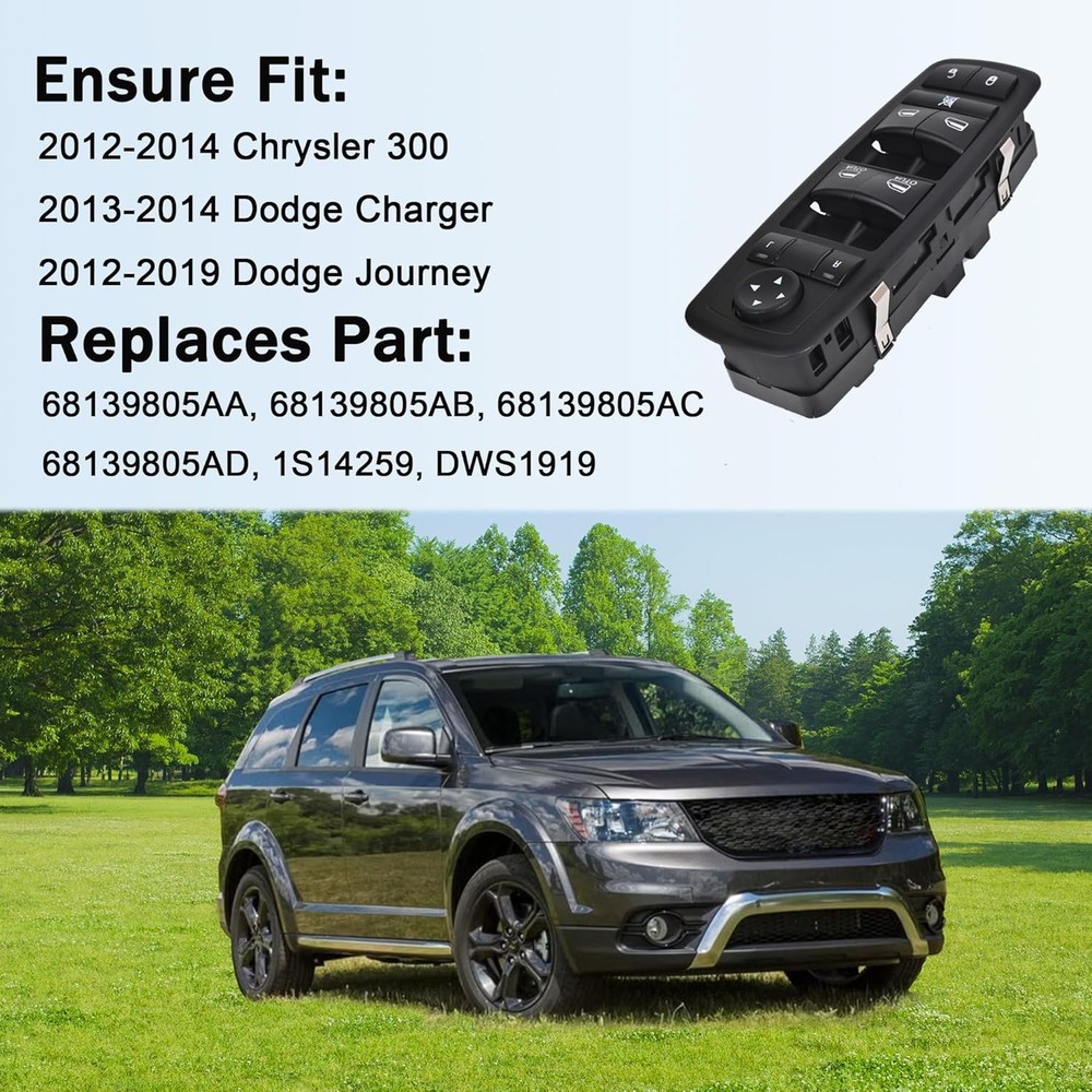 Driver Side Master Power Window Switch - 8Pins + 3Pins - Compatible with 2012-20