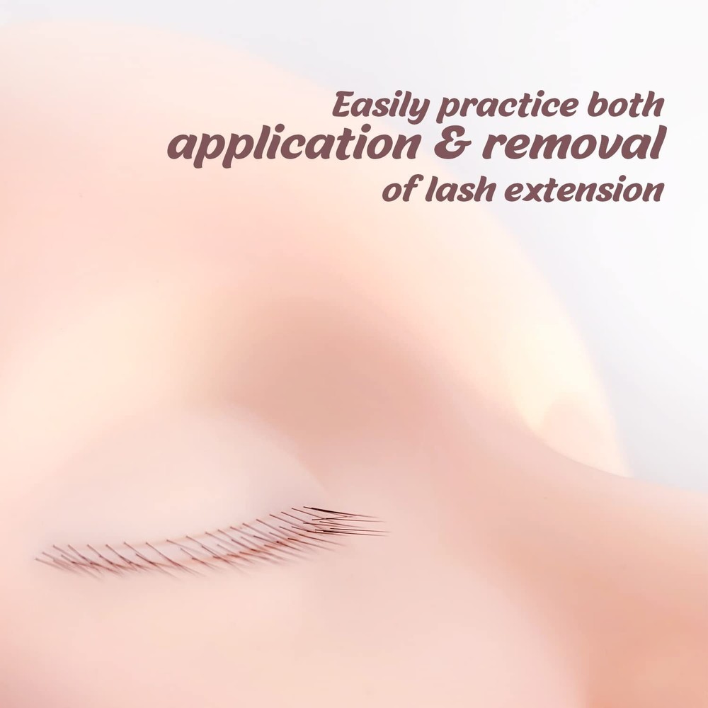 Eyelash Extensions Practice Training Mannequin Head With Layered Eyelashes