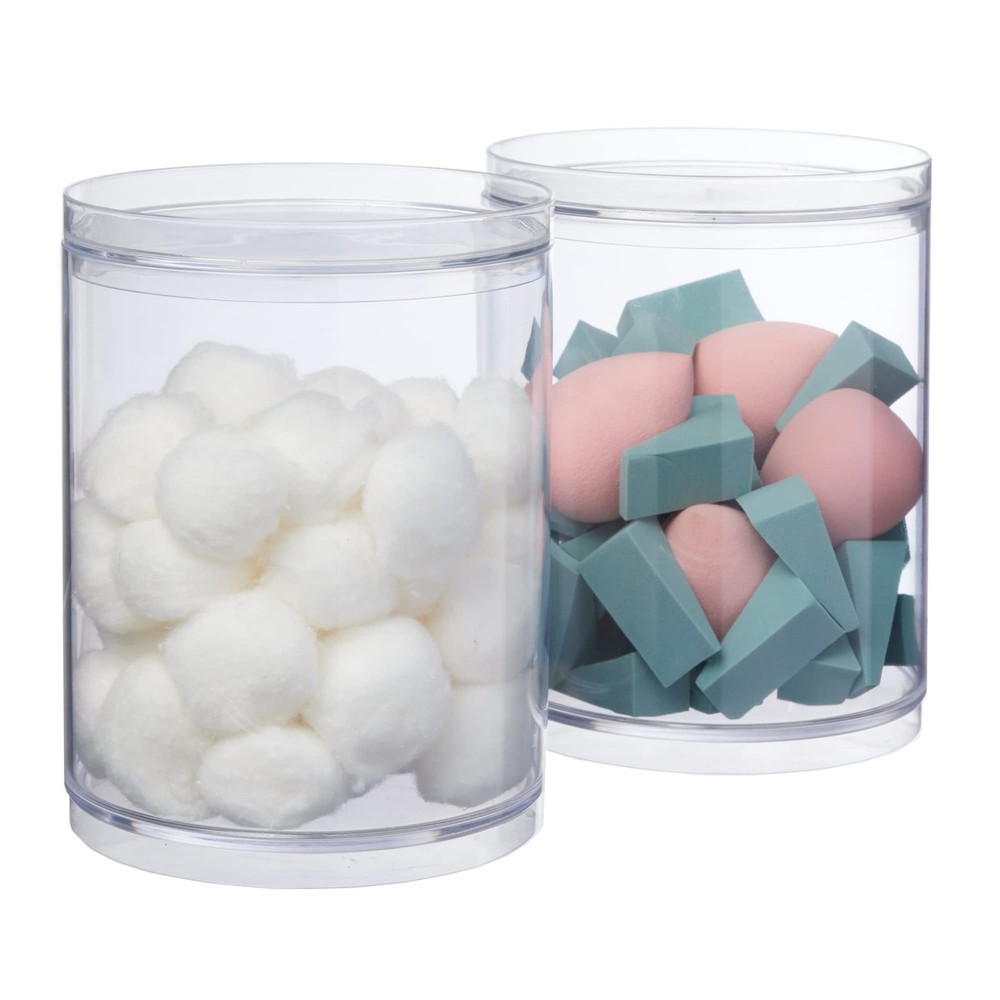 STORi Bella Tall Scrunchie Holder | Stackable Clear Plastic Container Set of ...