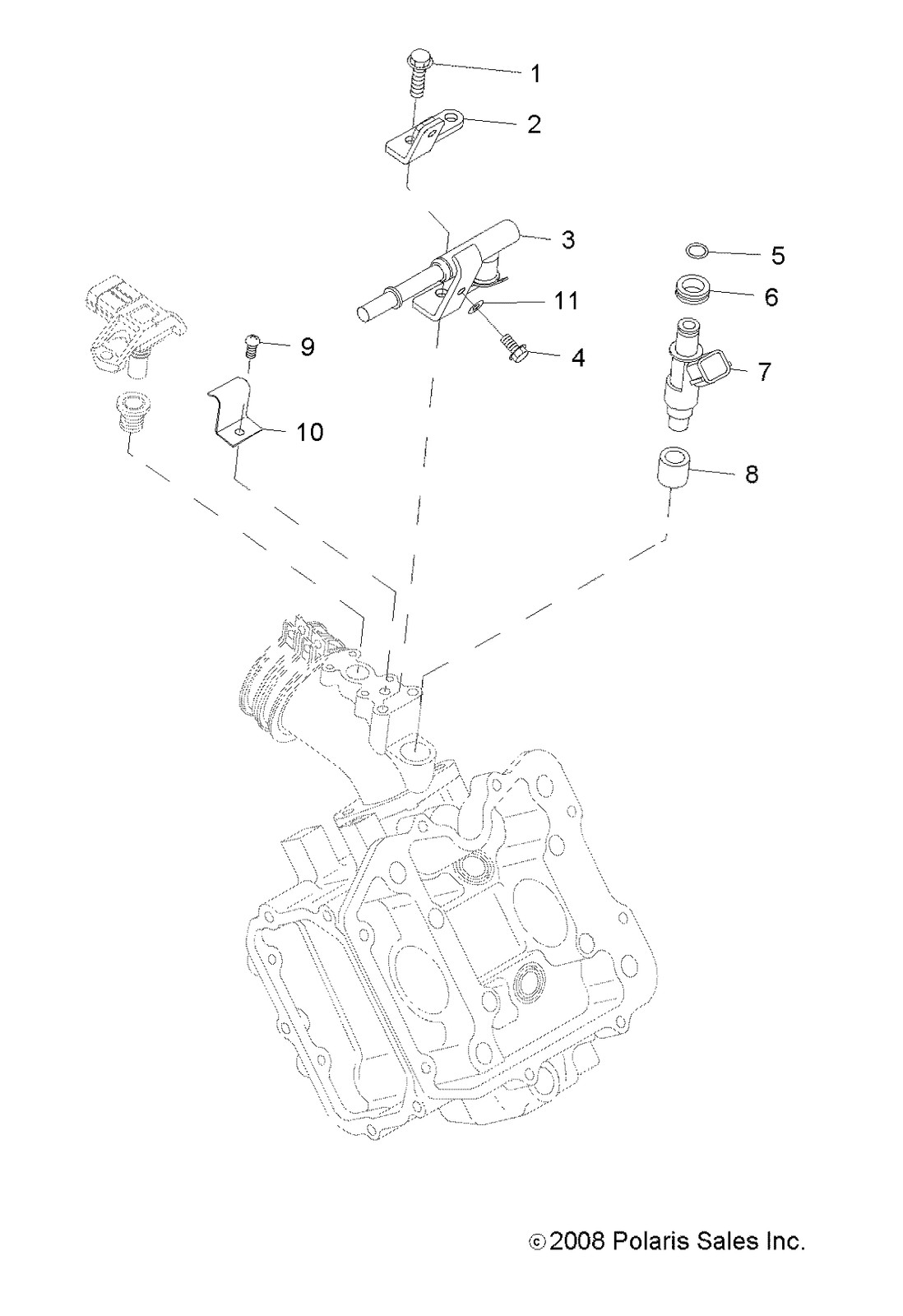 Polaris Injector Assembly, Genuine OEM Part 3089893, Qty 1