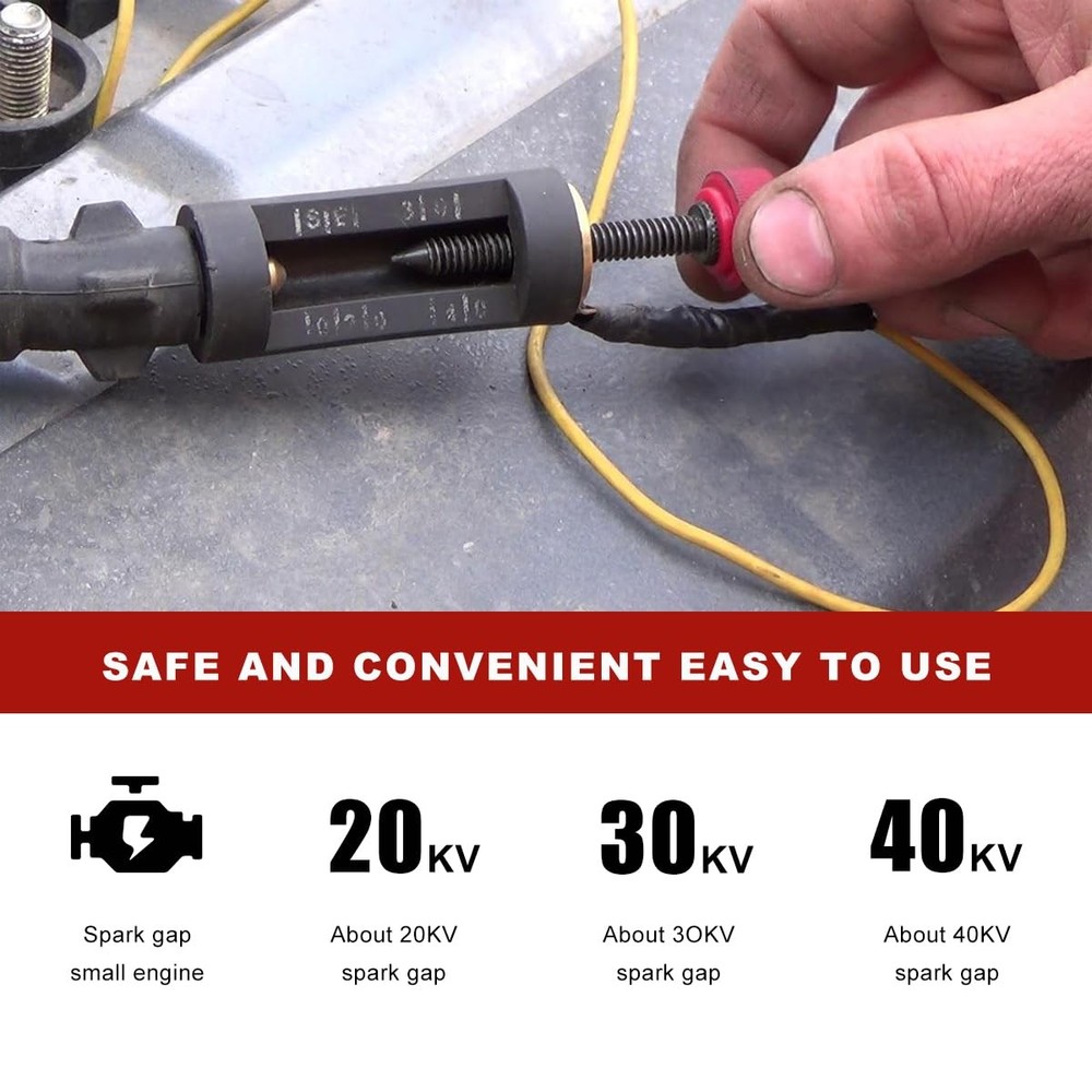 ZNDAW Spark Plug Tester, Adjustable Engine Ignition System Diagnostic Black