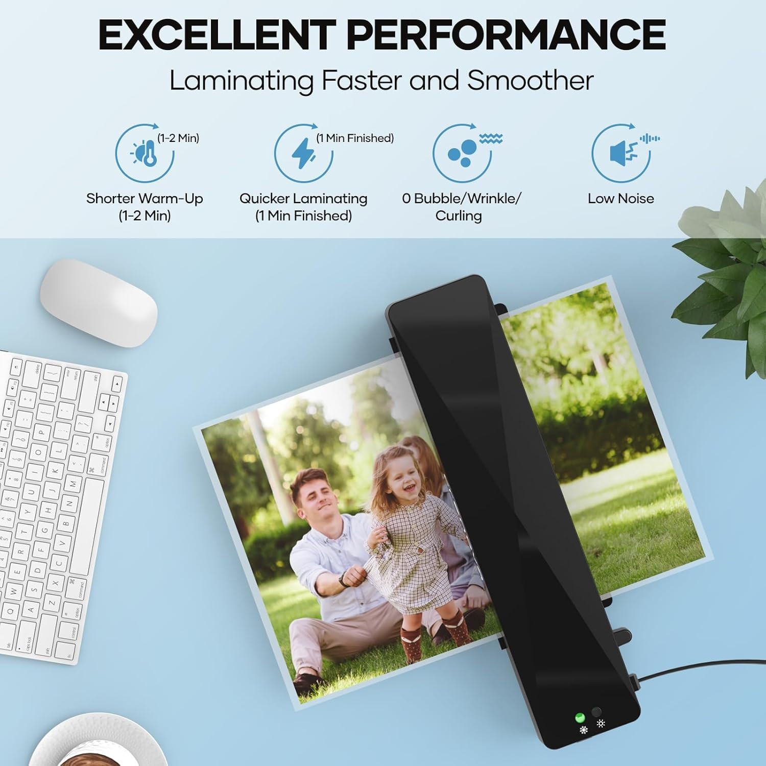 Laminator Machine with 10 Laminating Sheets, A4 Laminating Machine Hot & Cold wi