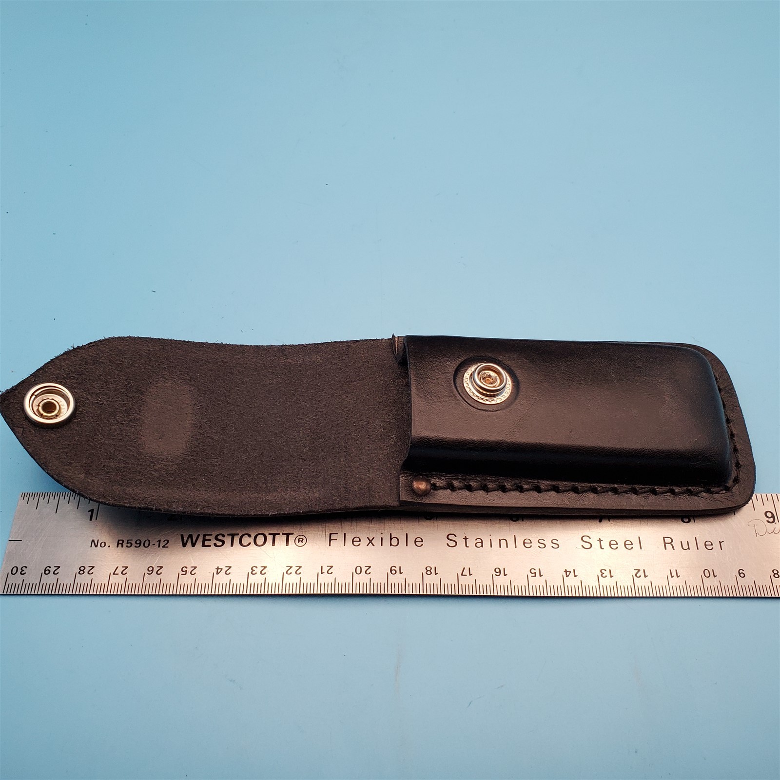 Vintage Buck 110 Pocket Knife Sheath Black Leather Folding Blade Hunter Case 5"