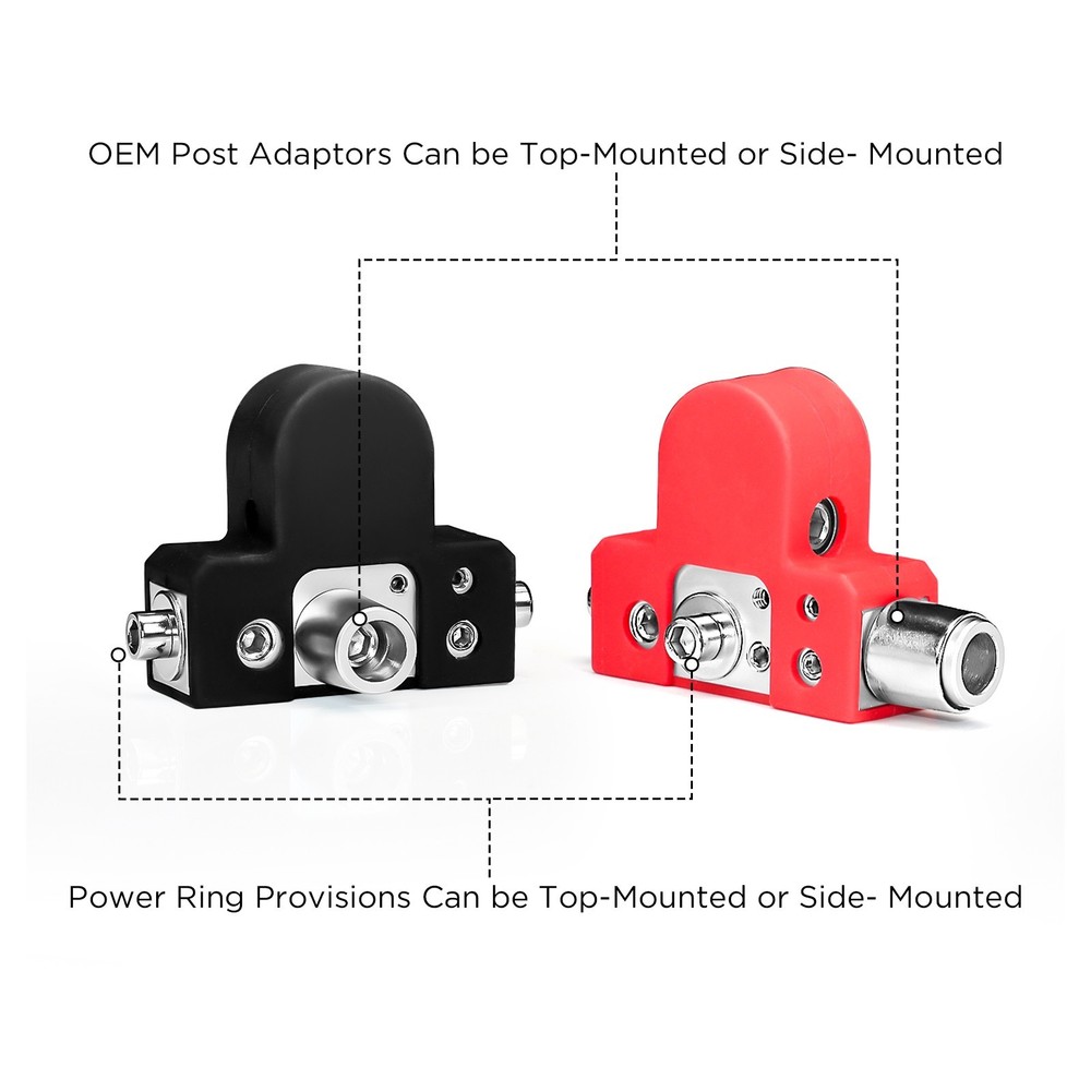 RECOIL BTL Solid Brass Positive/Negative Battery Terminals with Adaptor Collars