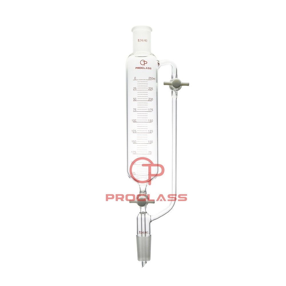 Laboratory Graduated Pressure Equalizing Funnel Double PTFE Stopcock 250mL