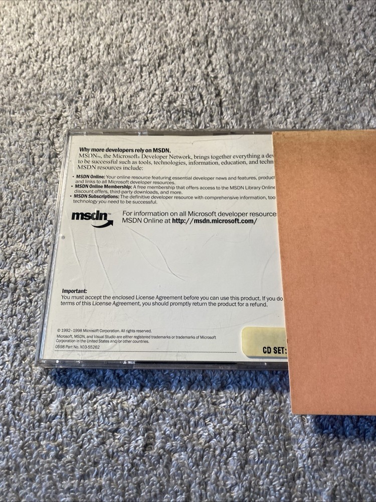 Microsoft MSDN Library Visual Studio 6.0 Two CD Set for Windows98 Windows NT