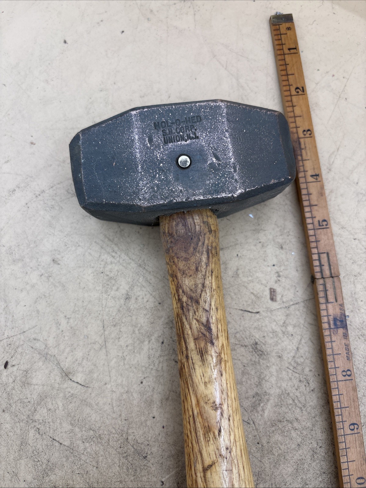 Vintage USA Brass Non-Spark Hammer 3.4 Lbs. Total Weight, #4 HOL-O-HED, SH Corp.