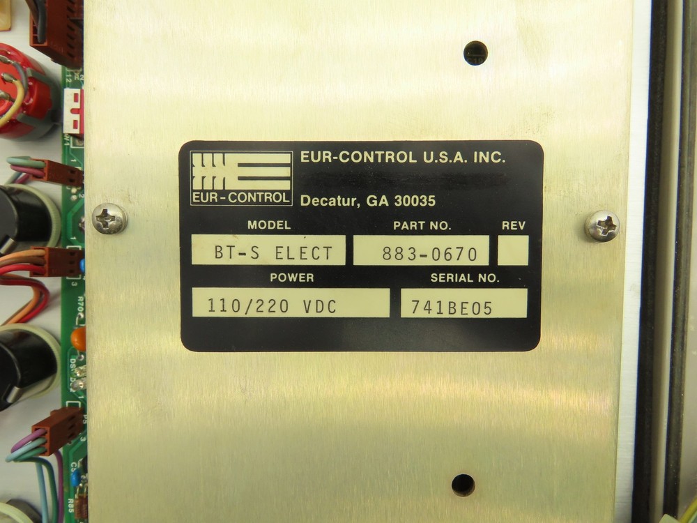 Eur-Control BT-S Elect Brightness Transmitter Probe Control Panel 883-0670