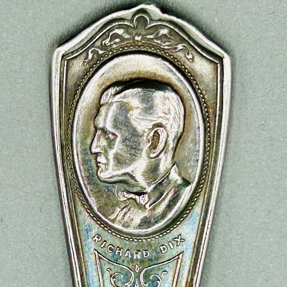 Silent Film Star RICHARD DIX Sterling Silverplate Spoon w image & signature