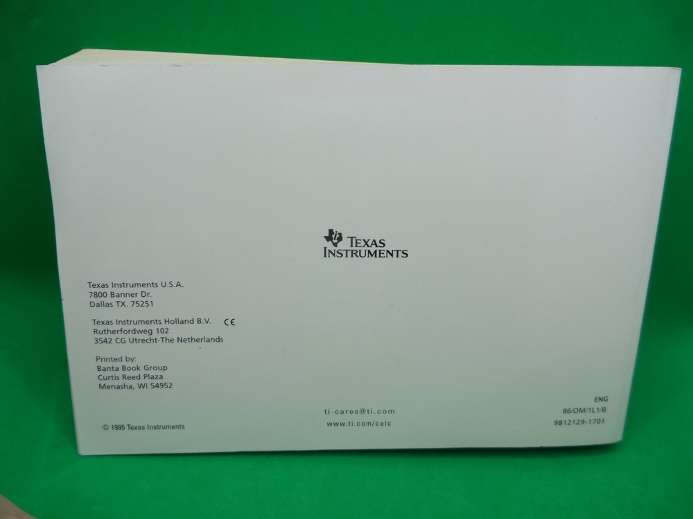 Texas Instruments T1-86 plus graphing calculator