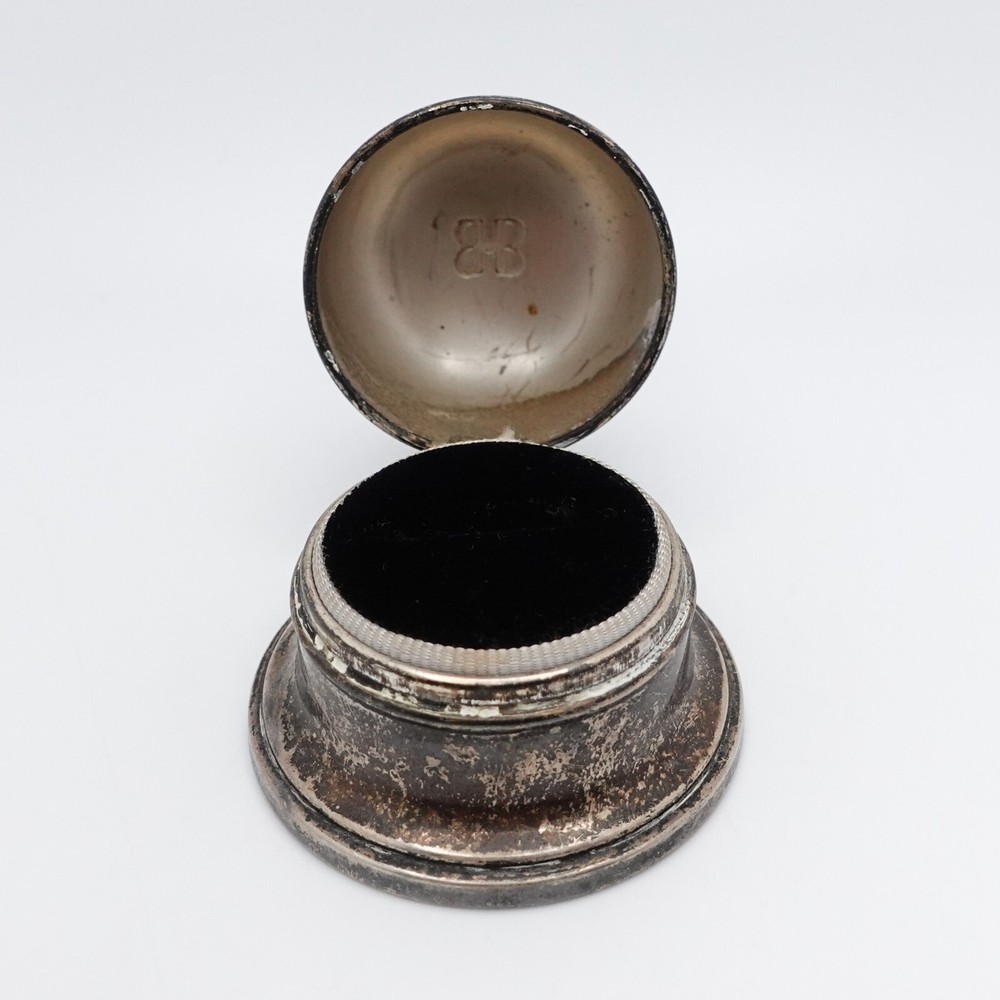 Birks Sterling Silver Art Deco Dome Ring Box
