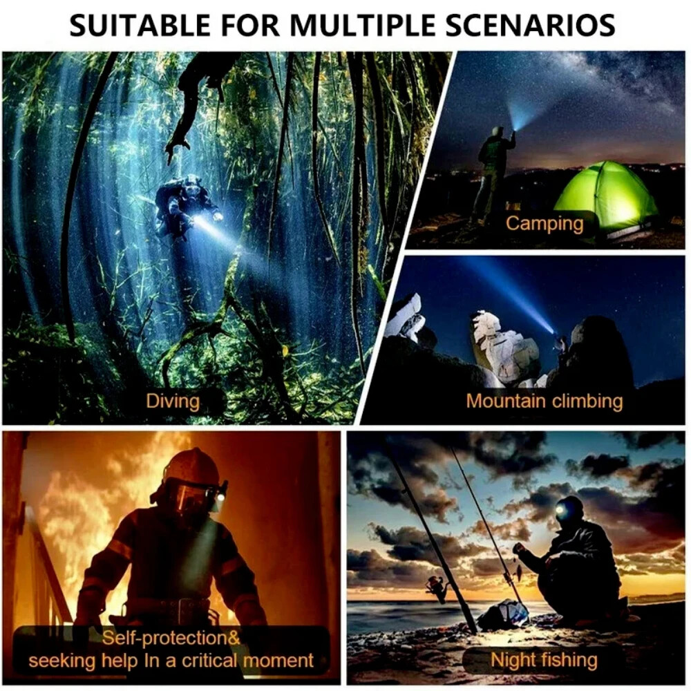 Underwater Powerful 70 LED Diving Flashlight Super Bright Scuba Dive Torch Lamp