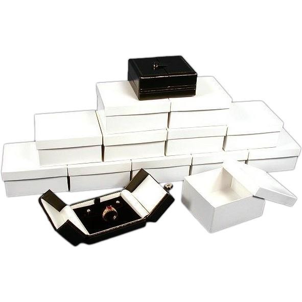 12 Black Ring & Earring Snap Lid Gift Boxes 3 1/2"