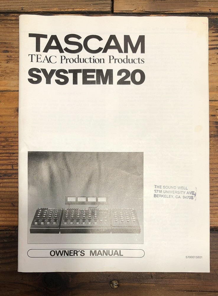 Tascam System 20 Mixer Owners / User Manual *Original*