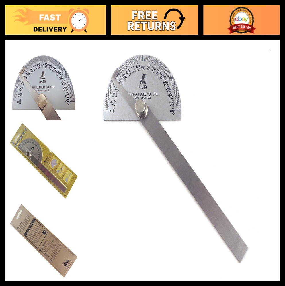 Stainless Steel Protractor 0-180° Round Head - Precision Measuring Tool for Craf