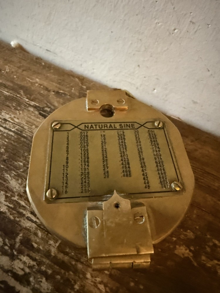 VINTAGE BRUNTON STYLE NATURAL SINE BRASS NAUTICAL COMPASS -