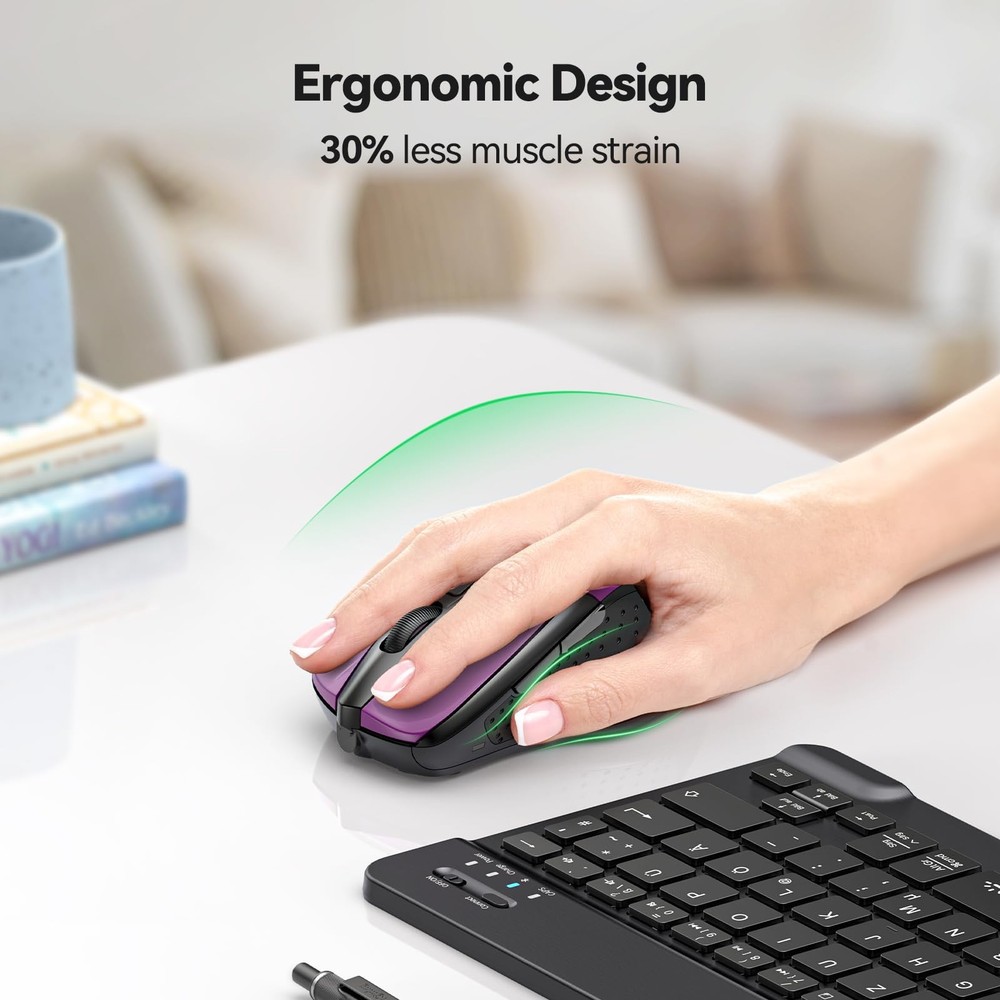 Tecknet Wireless Mouse, 2.4G Ergonomic Optical Mouse, Computer Mouse F