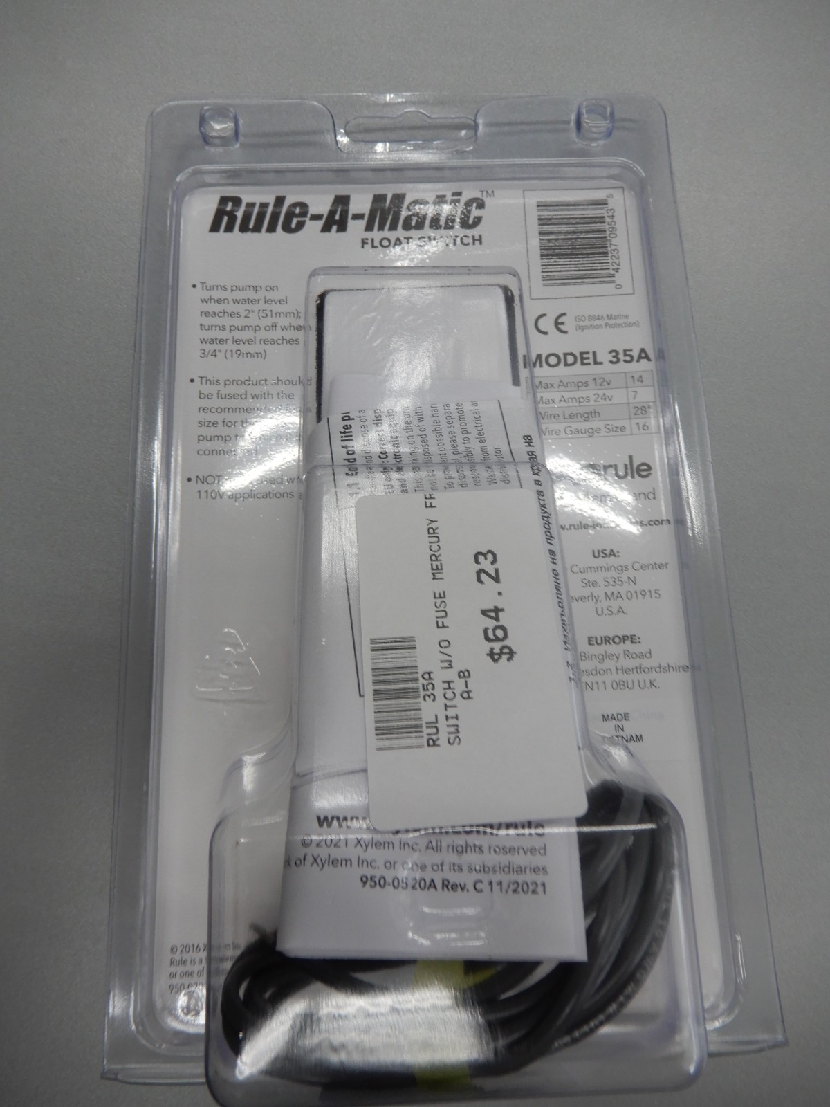 Rule-A-Matic Model 35A BILGE PUMP Float Switch