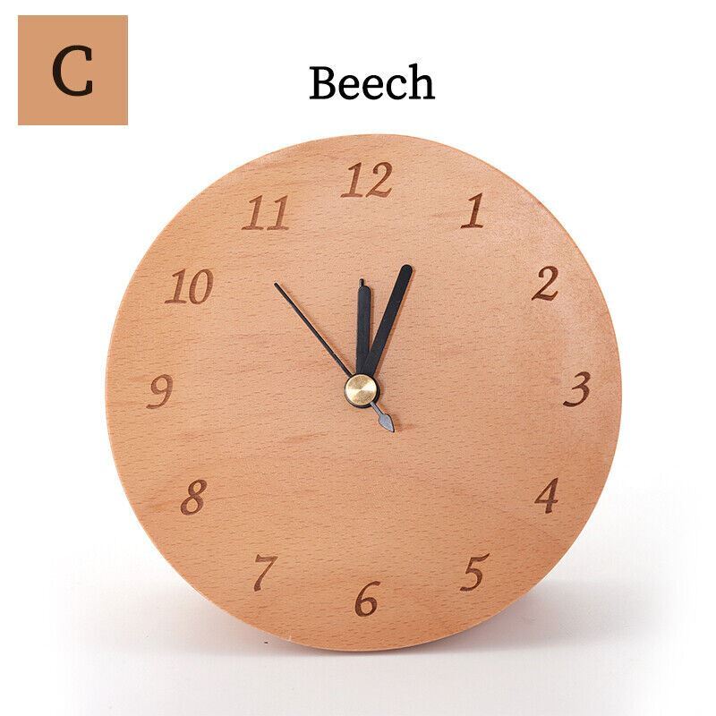 Wooden Bed Side Tabletop Clock Creative Home Decor With Battery