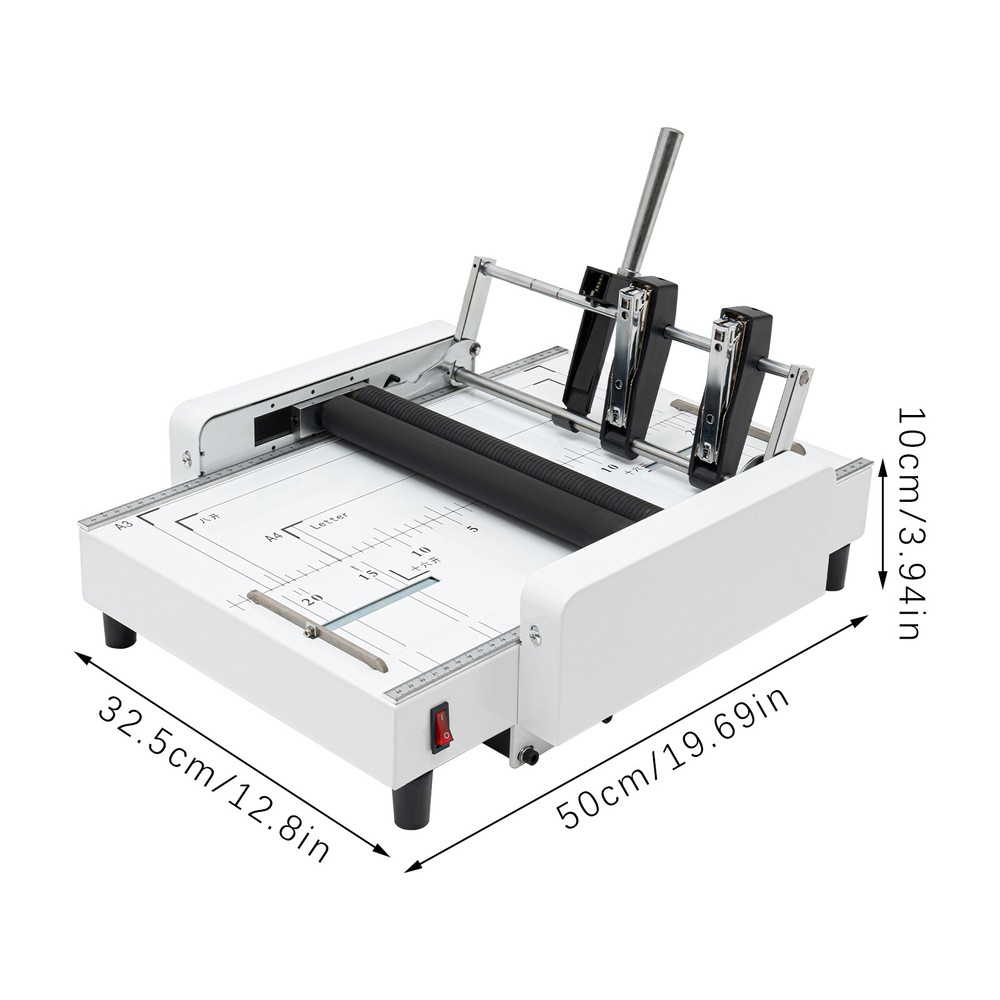 A3 Booklet Folding Binding Machine Paper Stapling Making Book Stapler 60W 110V