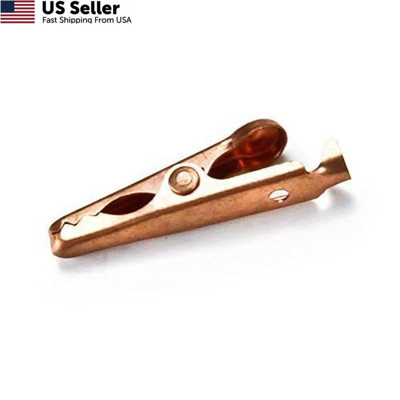 ProTechTrader Solid Copper Alligator Clips (4 1-1/8in (28mm) Clips,