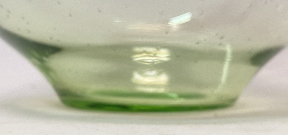 Green Hand Blown Bottle/Vase 11 1/2”