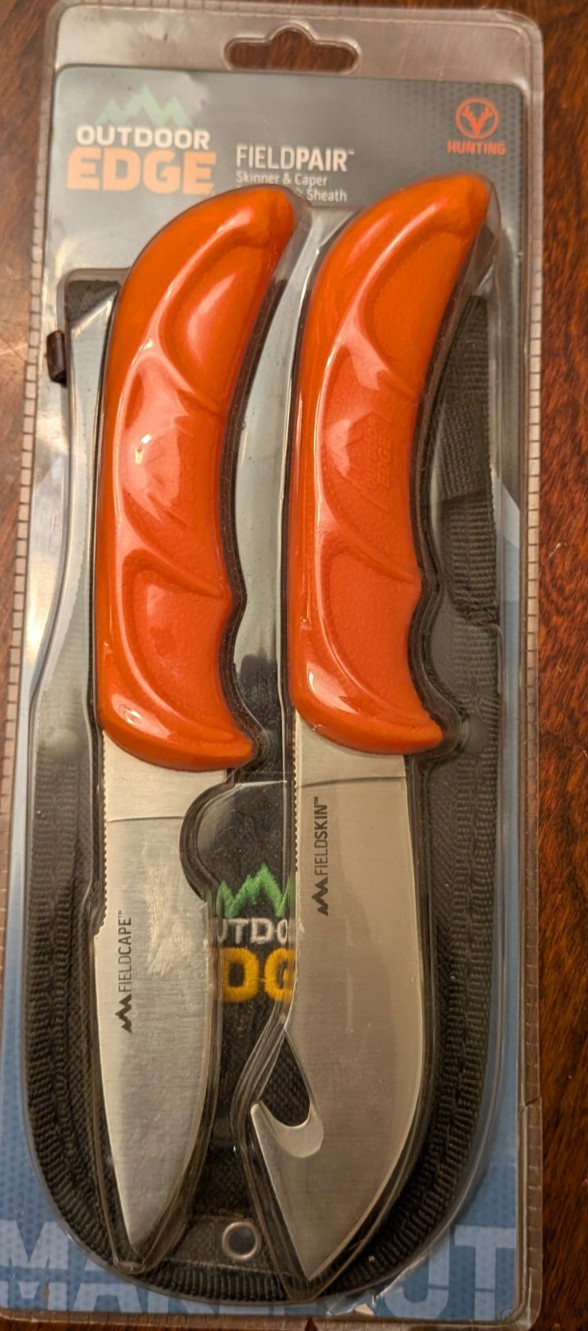 NEW Outdoor Edge Wild-Pair Gut-Hook Skinner & Caping Knife w/ Nylon Sheath WR-1C