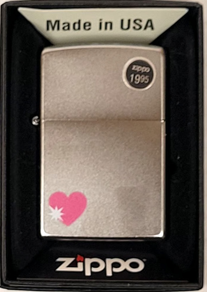 Zippo Lighter with Heart and Star Design