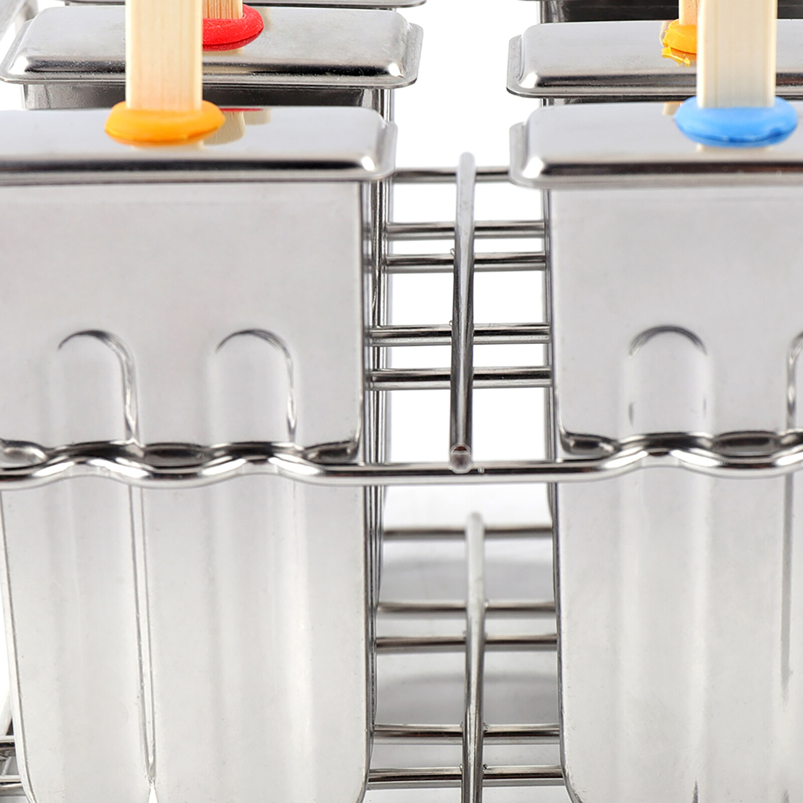 6Pcs Ice Cream Sticks Molds Pop Lolly Popsicle Mold Pop Holder Stainless Steel