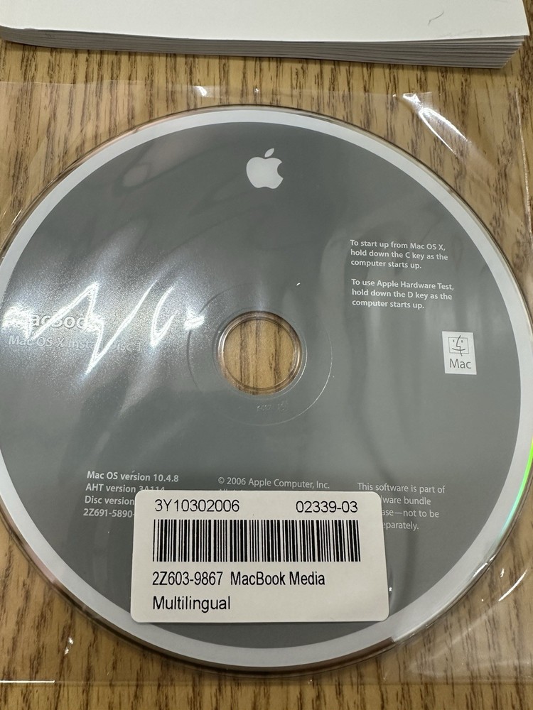 Mac Pro OS X Install Disc 1 & 2 Version 10.4.8 OEM