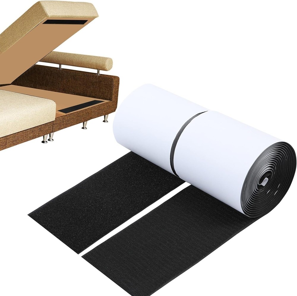 4" Wide Hook and Loop Adhesive Tape - 9ft Heavy Duty Fastener for Sofas