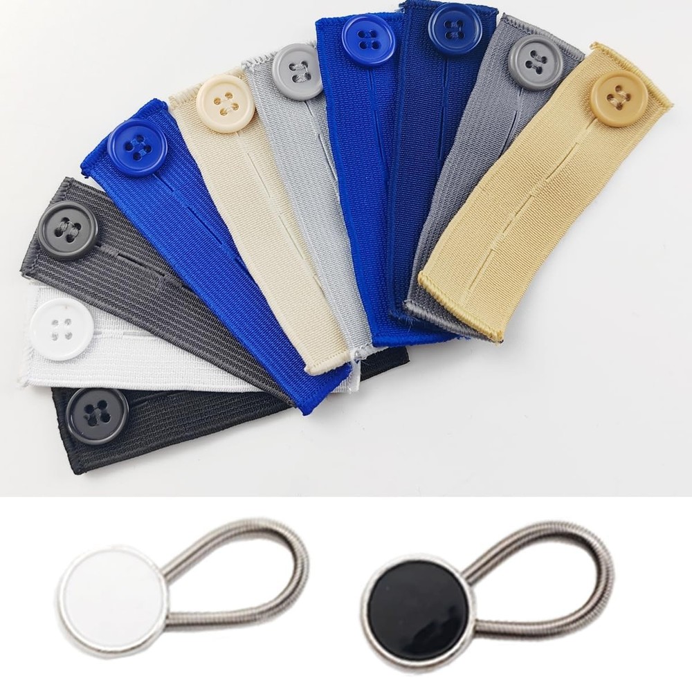 TIHOOD 22PCS Extender Button Set, Flexible Adjustable universal, Multicolored