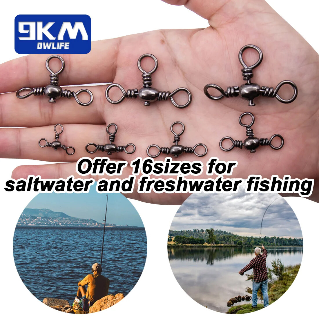 3 Way Swivels 50~100Pcs Swivels Fishing Tackle Catfish Tackle Stainless Brass