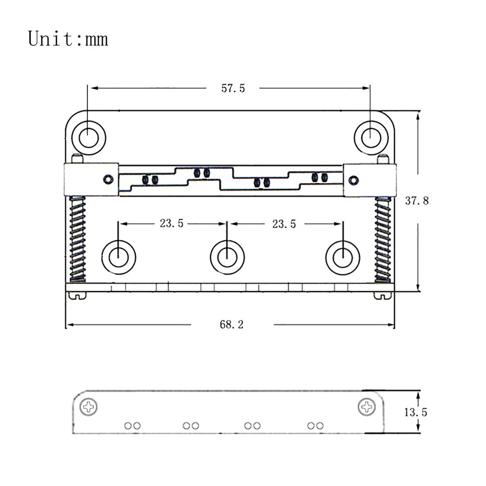 Metal 8 Strings Mandolin Bridge Hardtail Fixed Bridge Replacement Silver