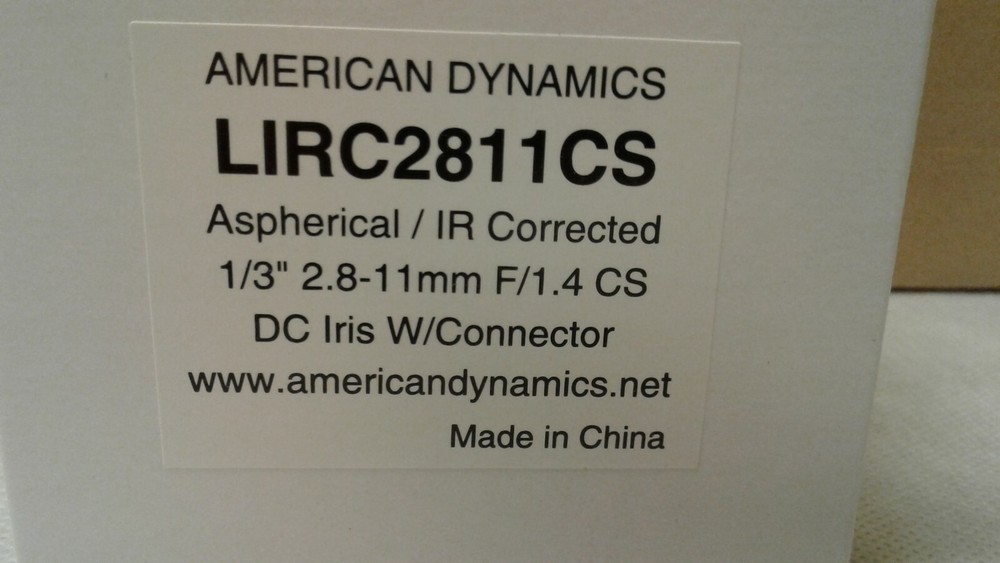 American Dynamics AD / Tyco Security - Surveillance Camera Lens LIRC2811CS - NOS