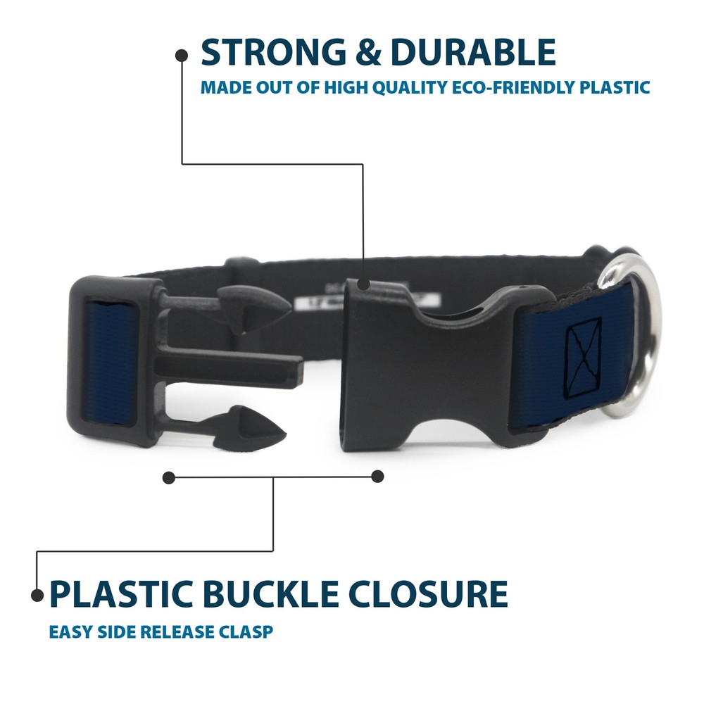 Plastic Clip Collar Navy NARROW-Medium 8.5-12"
