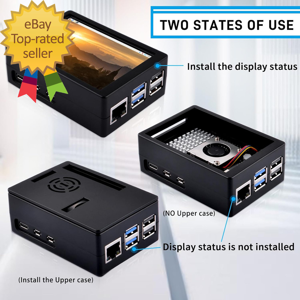 3.5 Inch HDMI Touch Screen with Case for Raspberry Pi 5 with Official