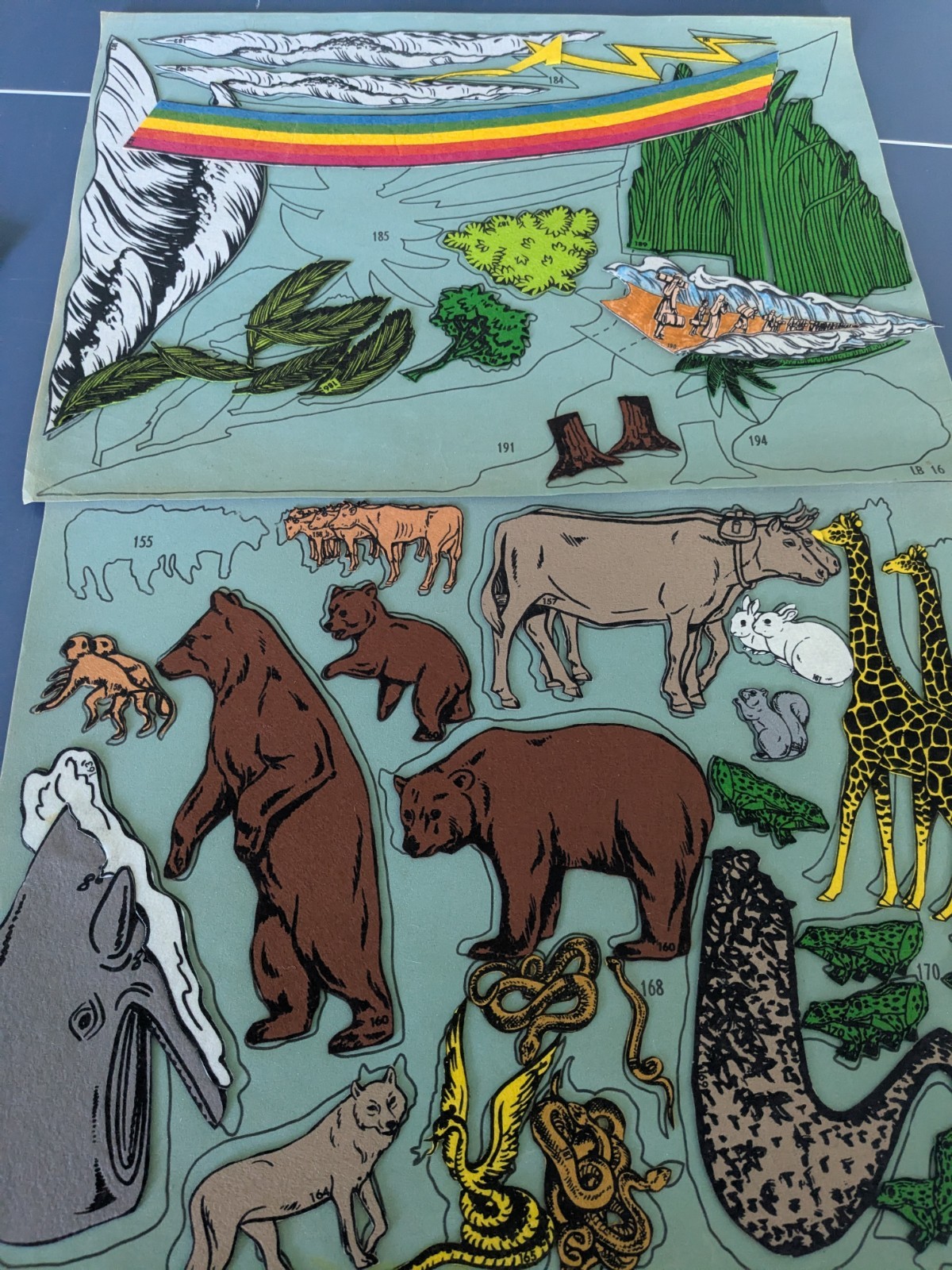 Vintage Huge Lot Of 1017 Pieces Of Felt Flannel Graph Sunday School