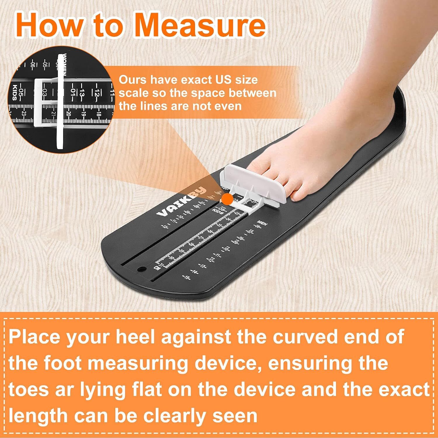 Foot Measuring Device Shoe Sizer Ruler for Kids & Adults – Accurate Size Tool
