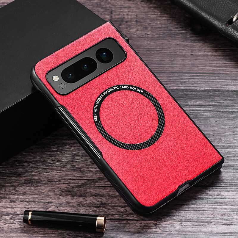 For Google Pixel Fold 5G Magnetic PU Leather Wireless Charging Shockproof Case