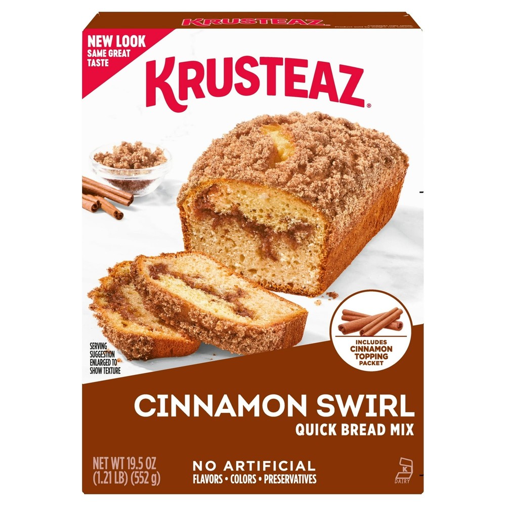 Krusteaz Cinnamon Swirl Quick Bread Mix, 19.5 oz