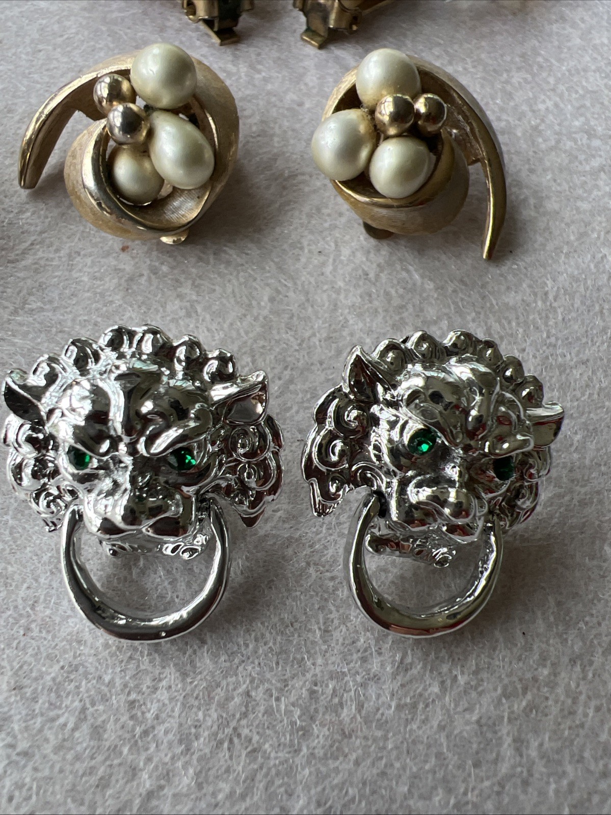 Vintage HIGH END COSTUME EARRING LOT - 13 Pair - Boucher, Trifari, Juliana +++!