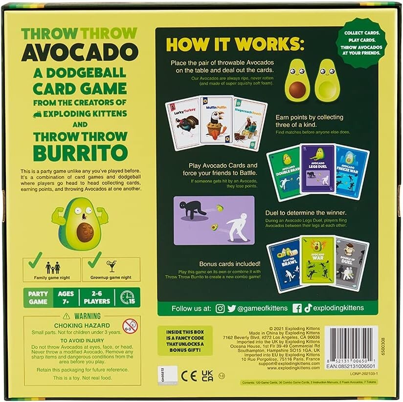 new sealed THROW THROW AVOCADO by Exploding Kittens A Dodgeball Card Game