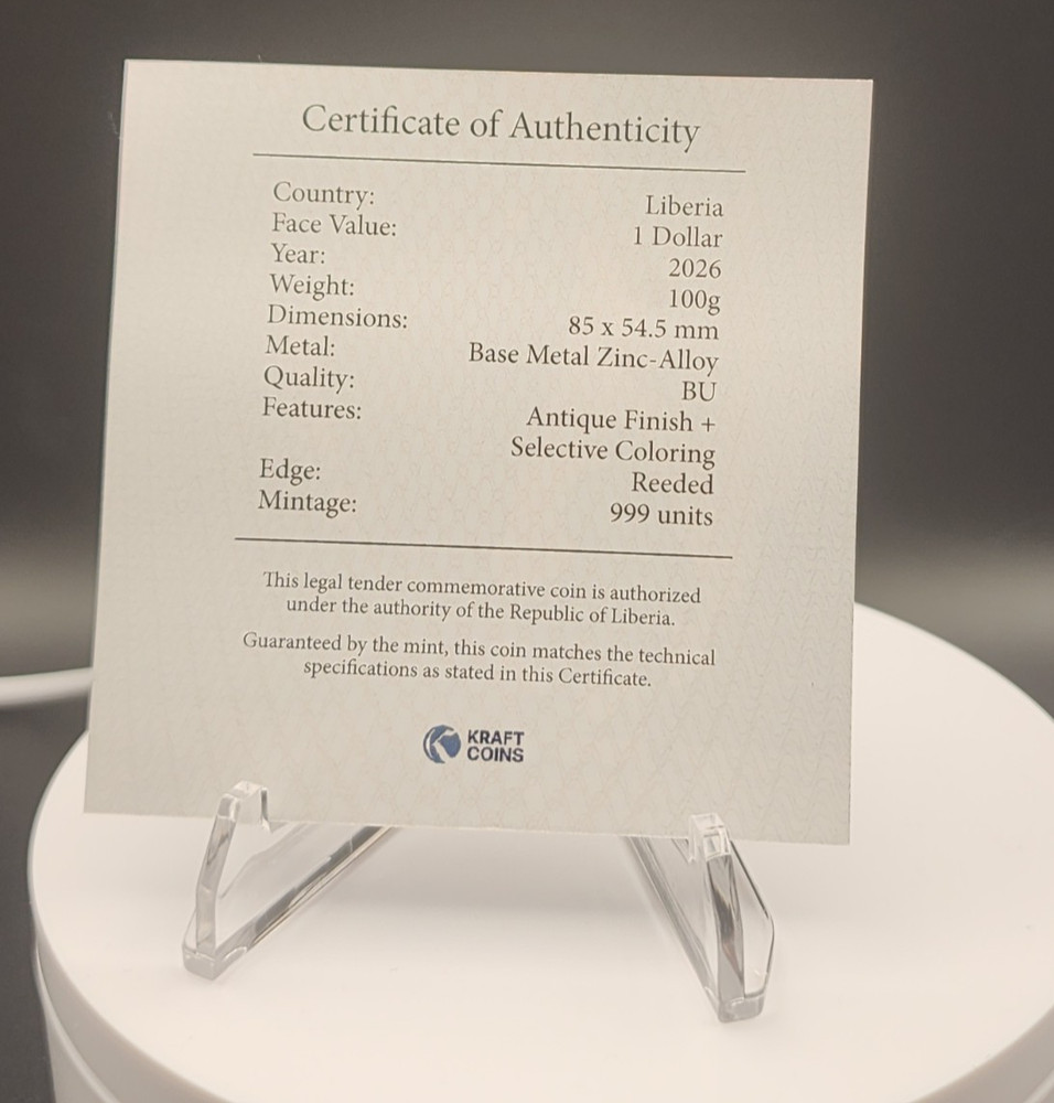 LAST STAND Gunslinger 100g Coin Bar 1$ Liberia 2026