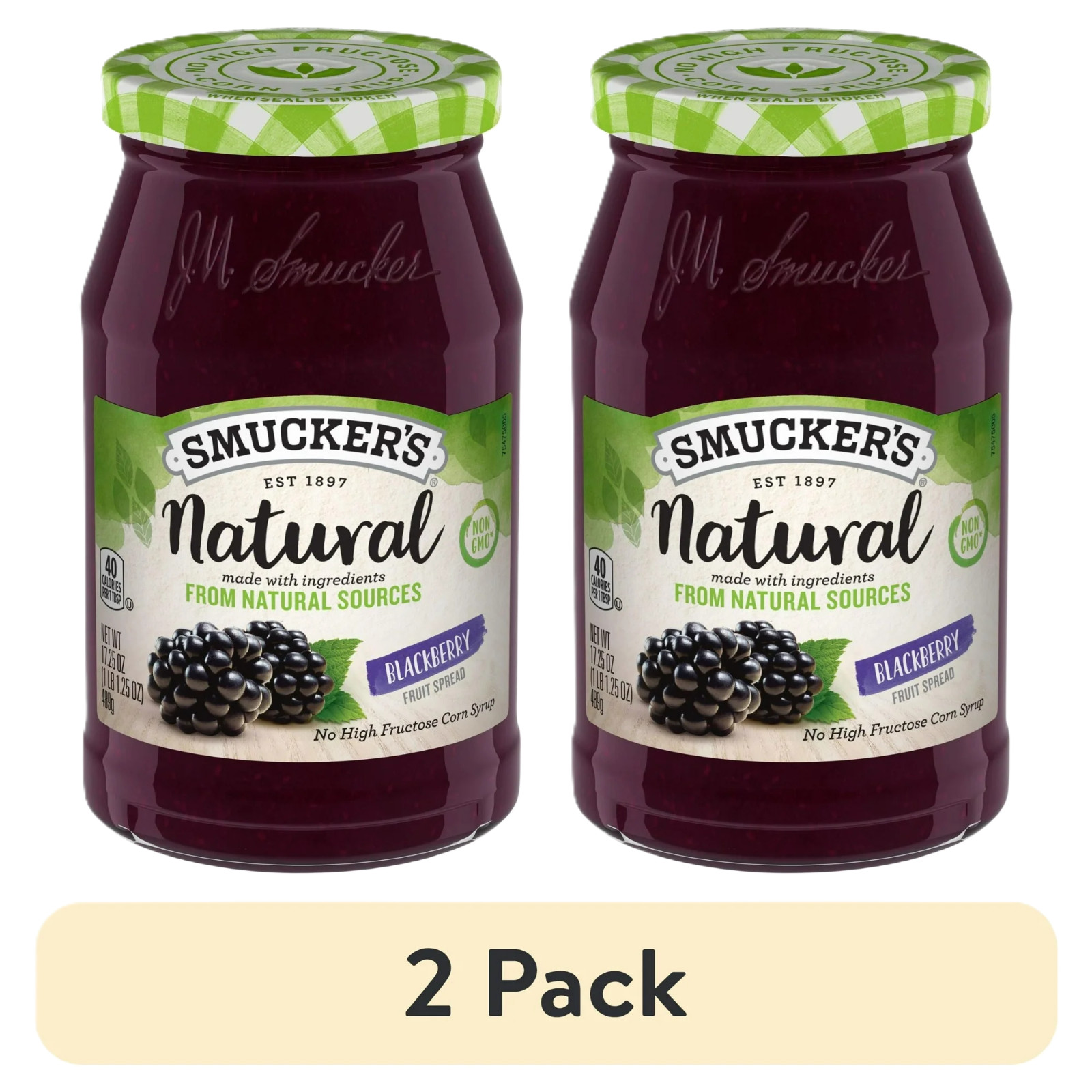 Smucker's Natural Blackberry Fruit Spread, 17.25 oz (2 pack)