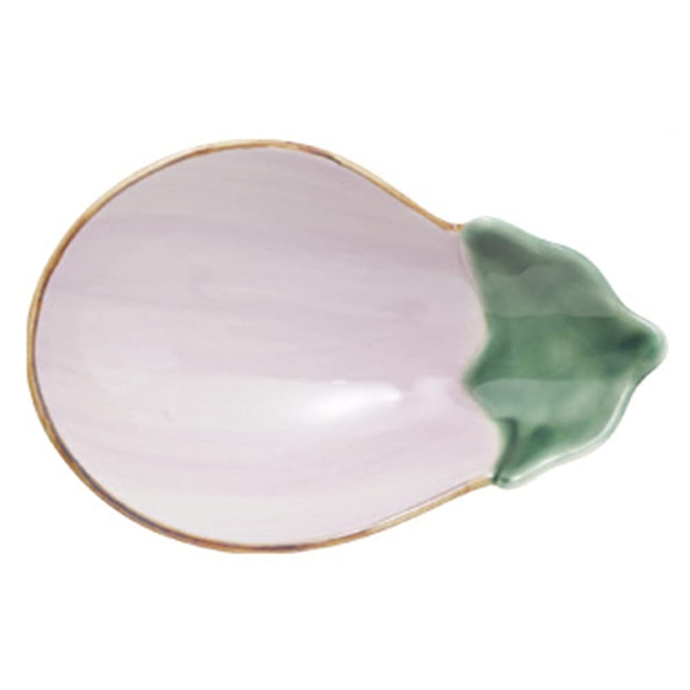WAYUTO Ceramic Serving Plate Vegetable Themed Fruit Tray Medium, Eggplant