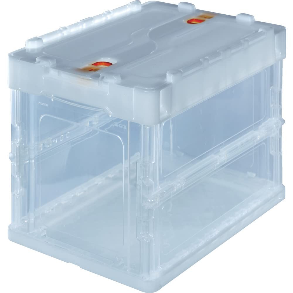 TRUSCO Thin Folding Container 20Lrock with Lid Transparent TR-C20B-TM