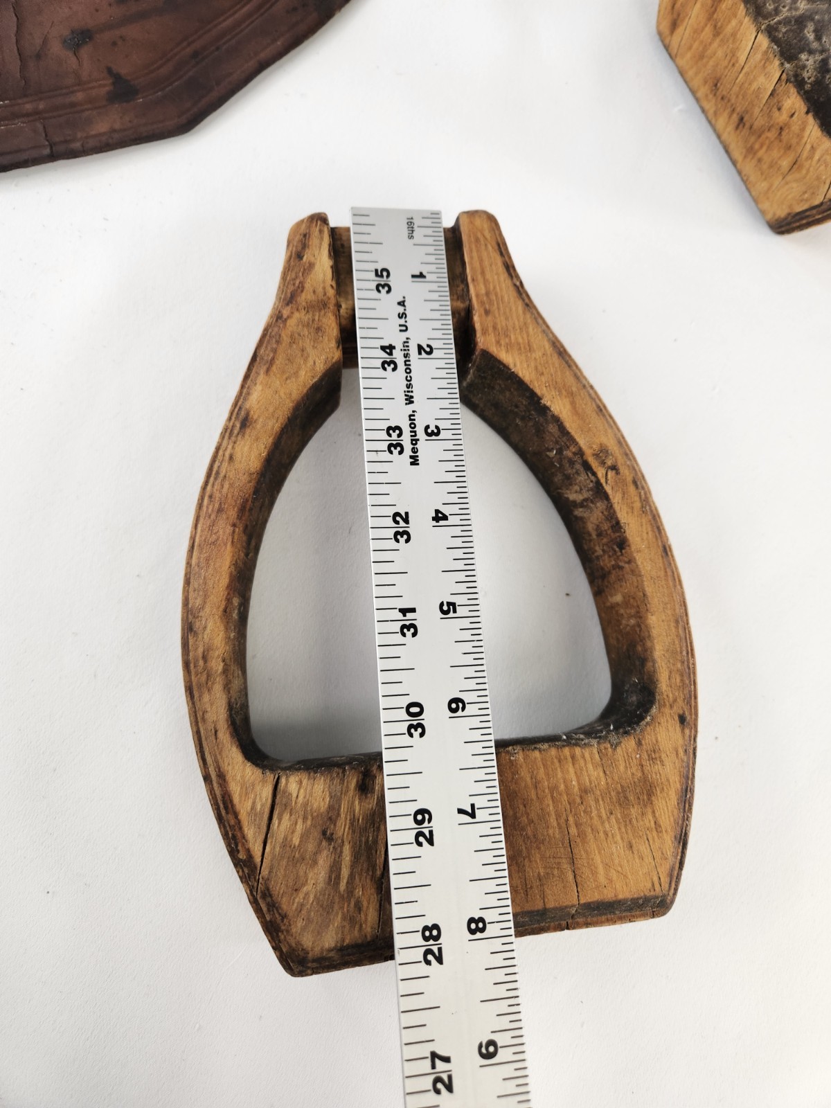 Antique Wooden Stirrups & Leather Tapaderos Boot Cover Hand Carved Horse Saddle