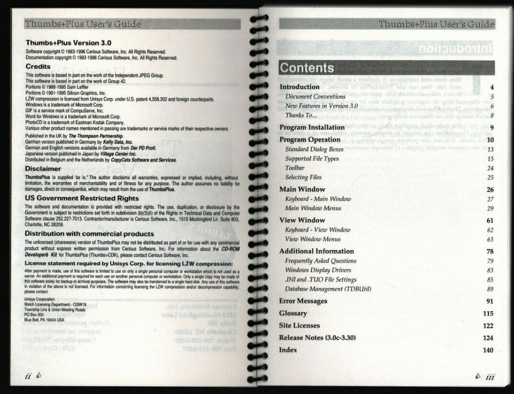 Cerious Software 1996 ThumbsPlus Thumbs+ Version 3 User Guide Booklet 102021WEEB